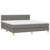 Cadre de lit avec matelas - Maison Exclusive - 180x200cm - Tête de lit réglable - Gris foncé - Tissu durable