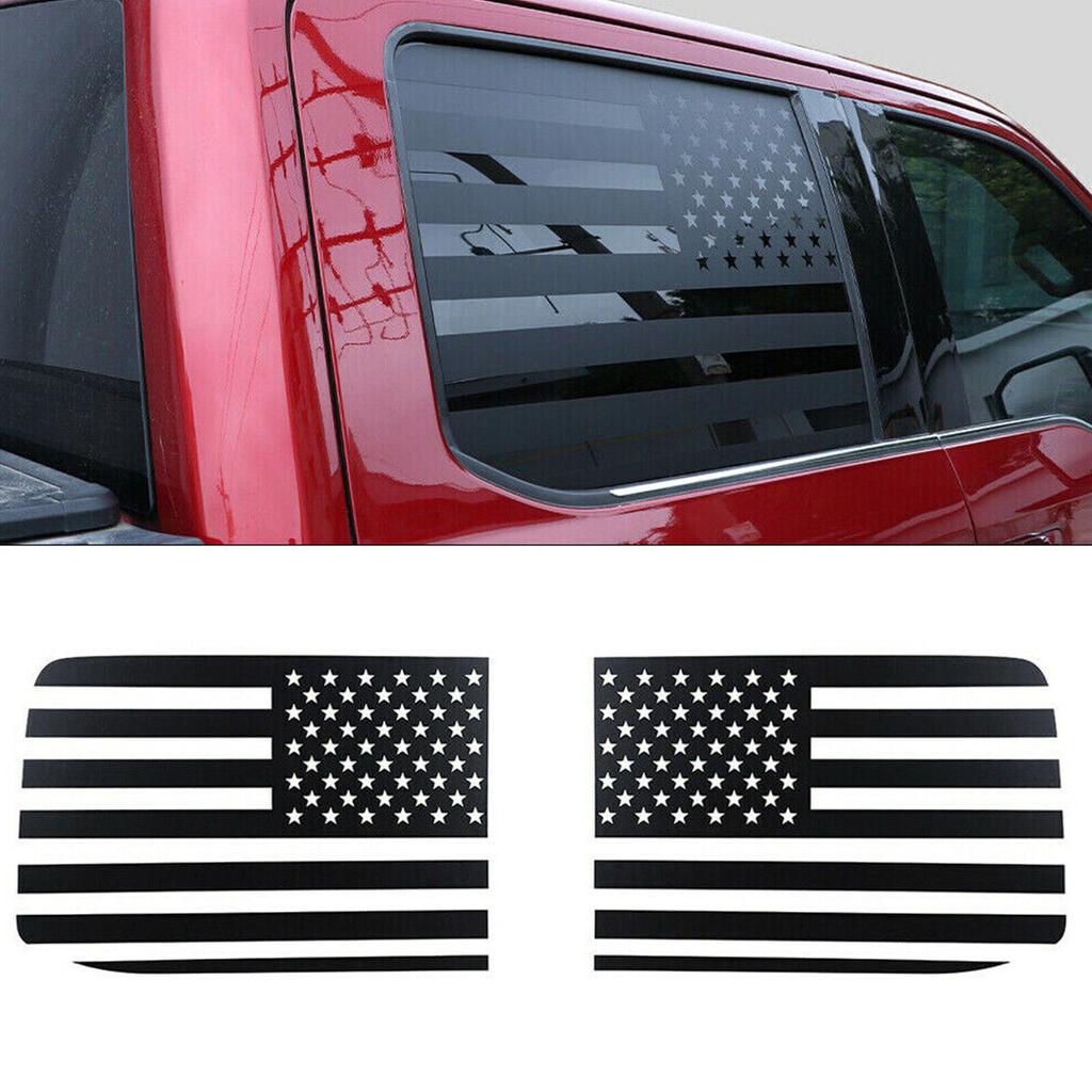 2Pcs Rear Window American Flag Decal Stickers For Ford F150 2015-2022 Accessorie