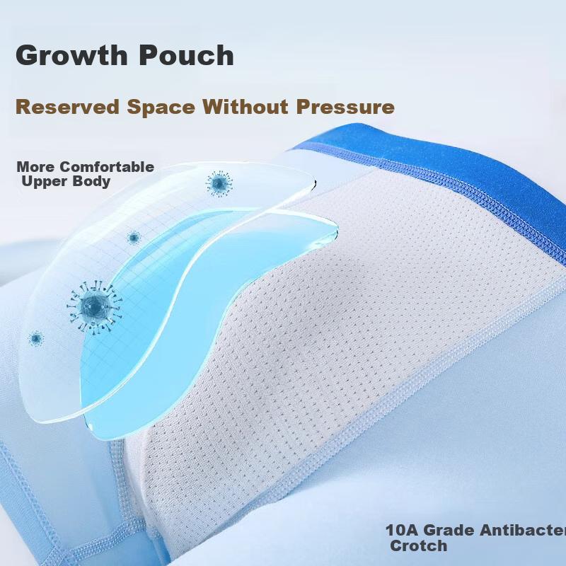 LANGSHA Youth Underwear for Men, Spring And Summer 2026, Puberty Pure Cotton Antibacterial Breathable Boxer Briefs for Middle And High School Students