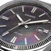 Casio MTP-1302DS-1AV Analog Quartz Men's Watch Metal Band Silver Black Mother of Pearl Dial