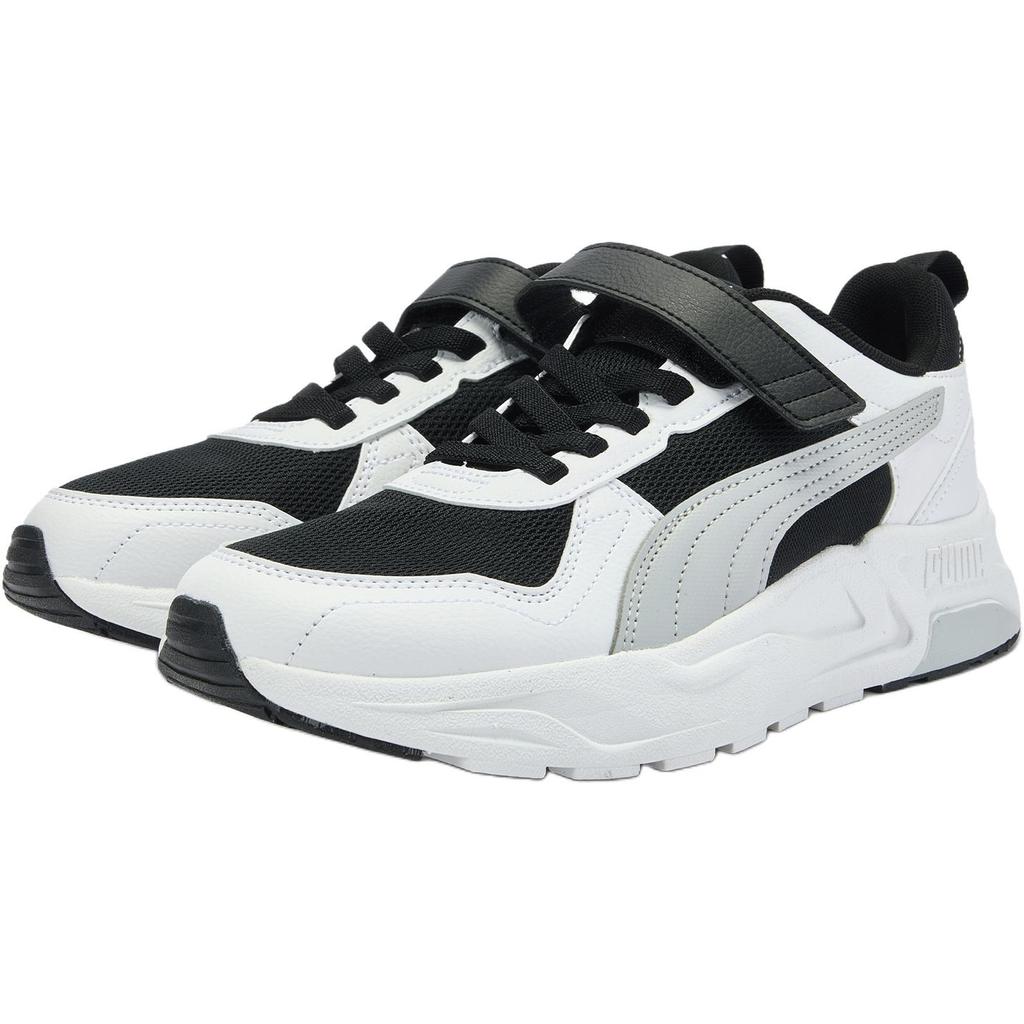 PUMA Trinity 2 Fabric Slip Resistant Slip Resistant Low top Kids' Skateboarding Shoes Black Gray Teenagers 405114-07