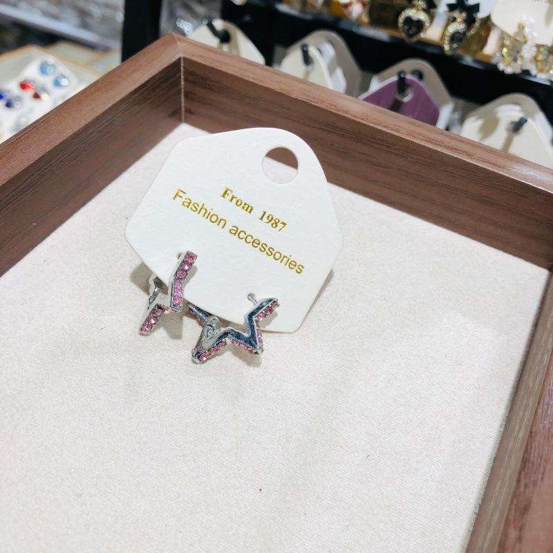 New Trendy Star Zirconia Stud Earrings for Women Girls Hiphop Punk Cool Star Hoop Earrings Party Jewelry Gift