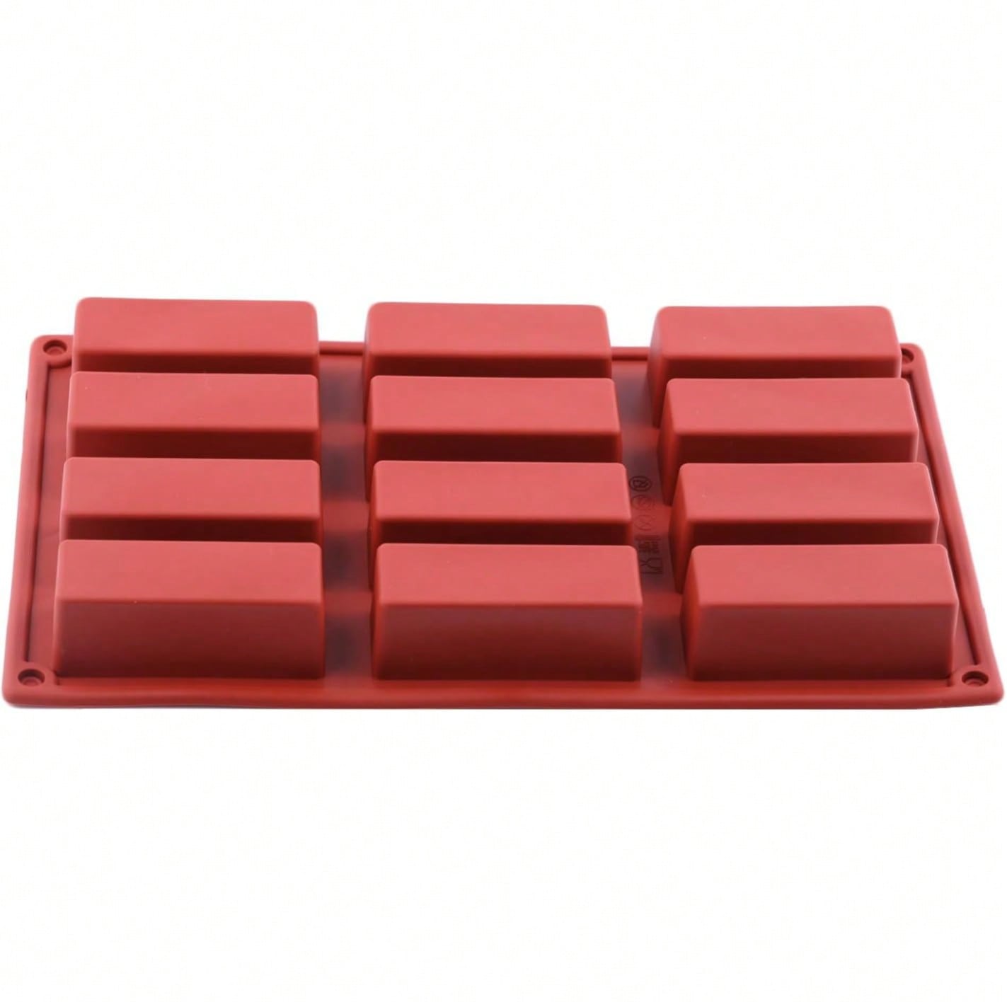 12 Cavity Granola Bar Molds Rectangle Silicone Chocolate Bar Mold For Energy Bars Protein Nutrition Cereal Bars, silicone mold небесно-голубой