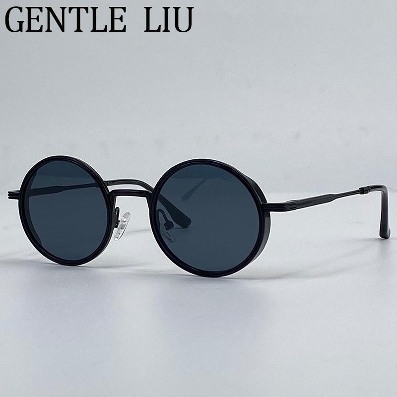 

Steampunk Round Sunglasses Women Men 2026 Luxury Brand Design Fashion Driving Eyewear For Ladies Punk Metal Frame Sun Glasses