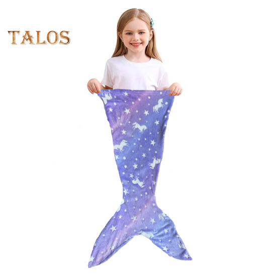 

Одеяло «Хвост русалки», спальный мешок, мягкий фланелевый, светящийся в темноте, носимый спальный мешок, реквизит для фотосъемки, одеяло для домашнего детского сада B