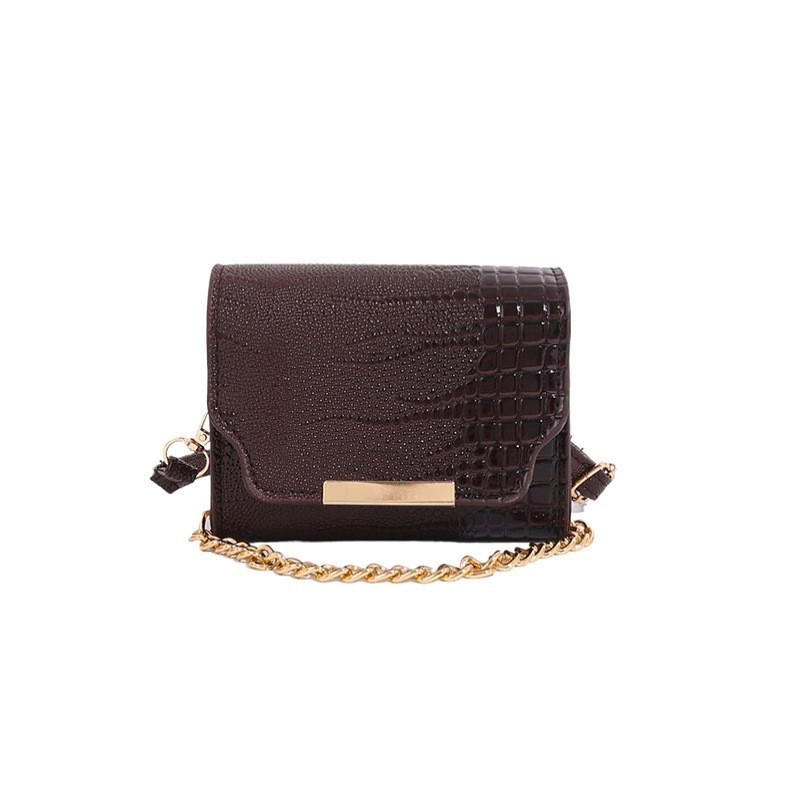 Chic Minimalist Pu Small Square Handbag With Elegant Crocodile Pattern For Women