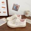 Women's Fashion Casual Sports Shoes Spring New Versatile Flat Shoes Lace Flower Heightening White Sneakers Female Walking Shoes