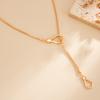 Simple Water Drop Pendant Necklace for Women 2025 Trendy Long Thin Chain Necklace Aesthetic Y2K Irregular Geometric Jewelry Gift