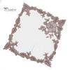 Coffee Shop Table Linens Square Lace Placemat for Dining Table, Embroidered Mesh Heat Resistant Decorative Mats Mat, Retro Floral Coaster Kitchen Home