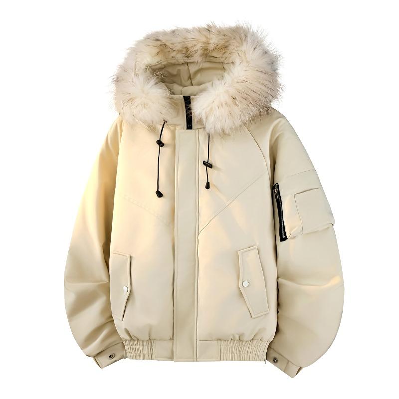 % Down New National Standard White Duck Down Down Jacket for Men and Women In Winter Loose Parker Thickened Large Fur Collar Jacket for Men