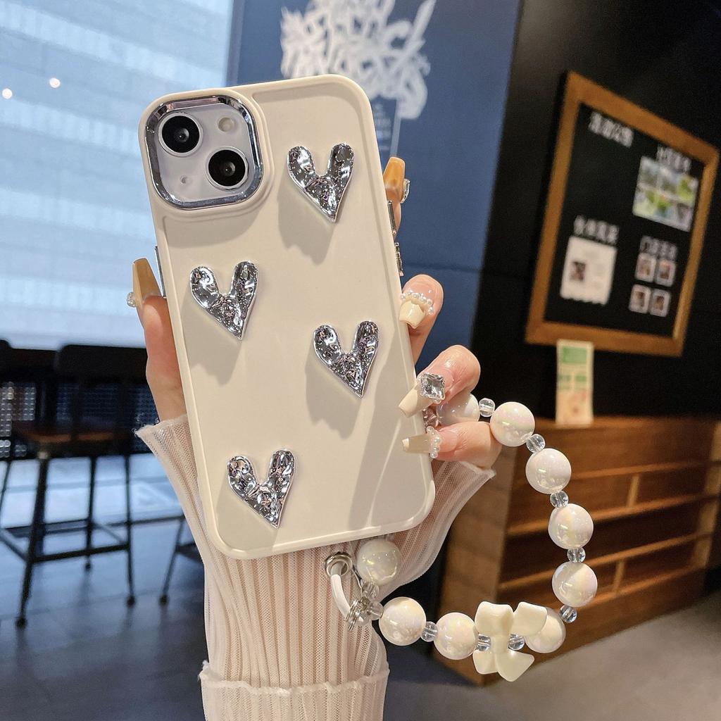 Suitable for Apple 15PROMAX Metal Photo Frame Silver Love Tpu Mobile Phone Case IPhone7 16 Mobile Phone Case