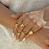 Stainless Steel Shell Rings For Women Vintage Gold Color Starfish Conch Adjustable Finger Ring Summer Ocean Beach Party Jewelry