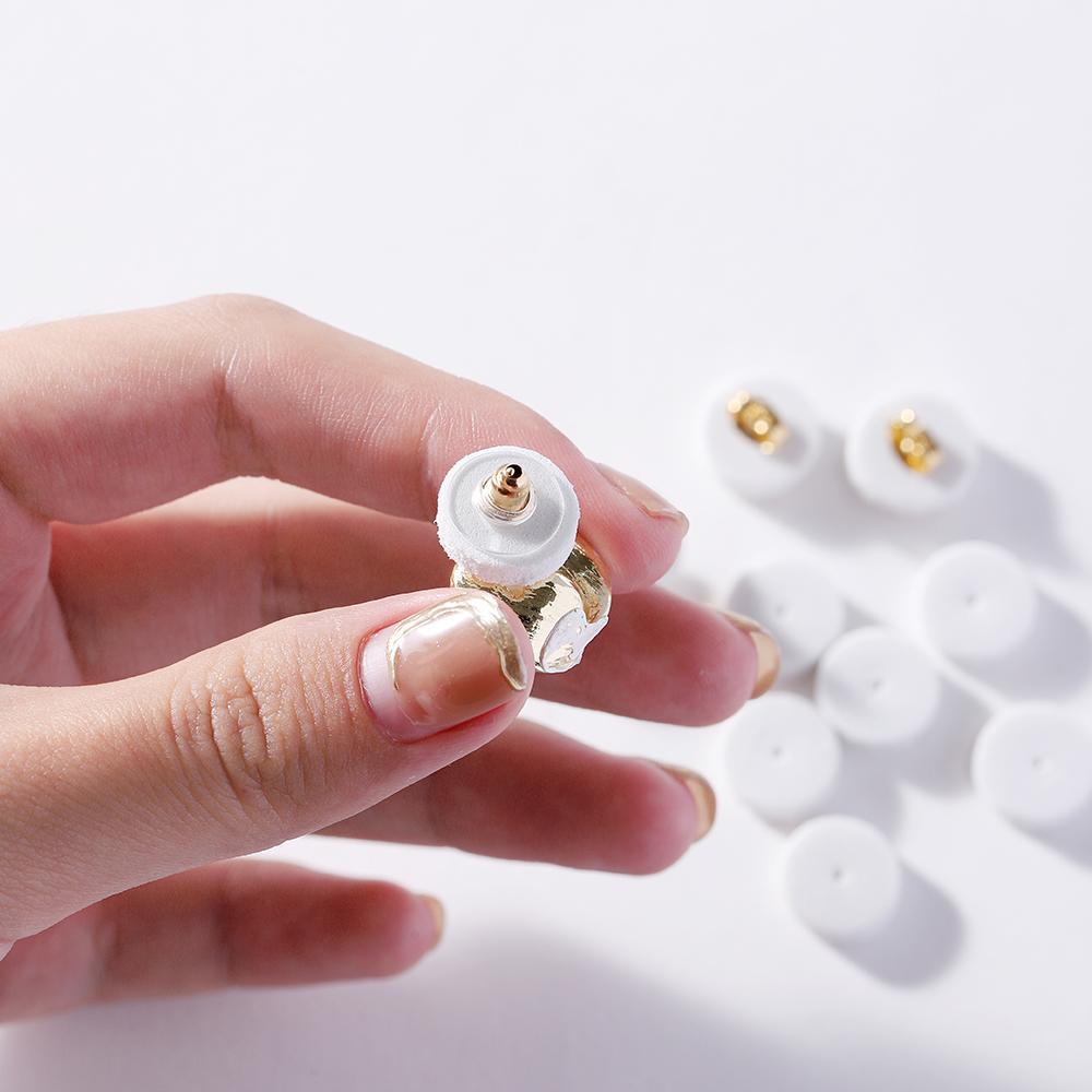 200/500 Stück 12mm Ohrstecker Schaumstoff Stoßfest Anti-Druck-Pads Ohrringe Karte Schutzmatte für DIY Ohrring Schmuckherstellung Zubehör