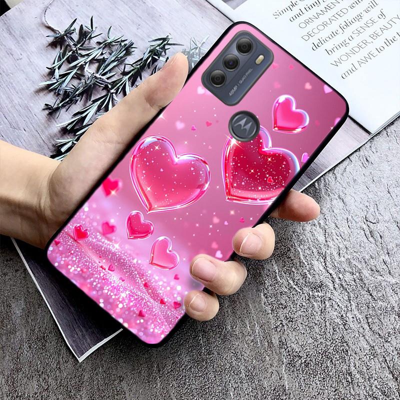 

Phone Case For Moto G85 G55 G05 G14 G75 G31 G50 G10 G20 G30 G60 G13 G32 G84 G54 G53 G72 G24 Power Love Pink Heart Moto G53