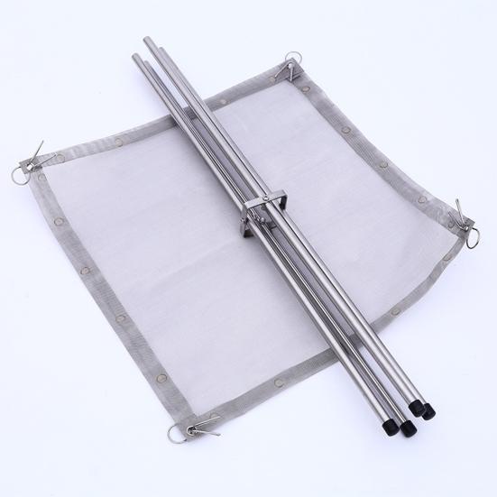 Portable Folding Firepit with Stainless Steel Grill Mesh Easy Setup Collapsible Camping Picnic BBQ Grill Wood Burning Charcoal with Carrying Bag