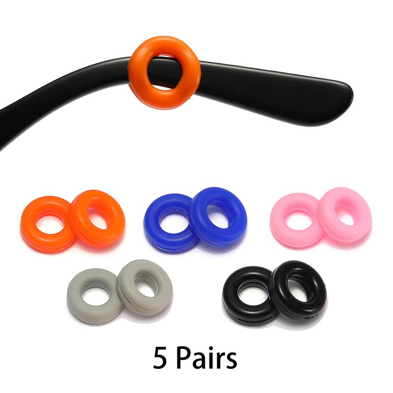 KAMMPT 5 Pairs/lot Non-slip Silicone Ear Hooks for Eyewear Soft Anti Slip Ear Hooks Glasses Accessories Anti-fall Eyewear Holder