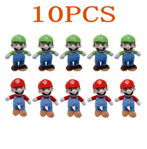 *Super Mario Bros Plush Classical Mario Luigi Cute Cartoon Stuffed Toy Soft Doll Xmas Gift