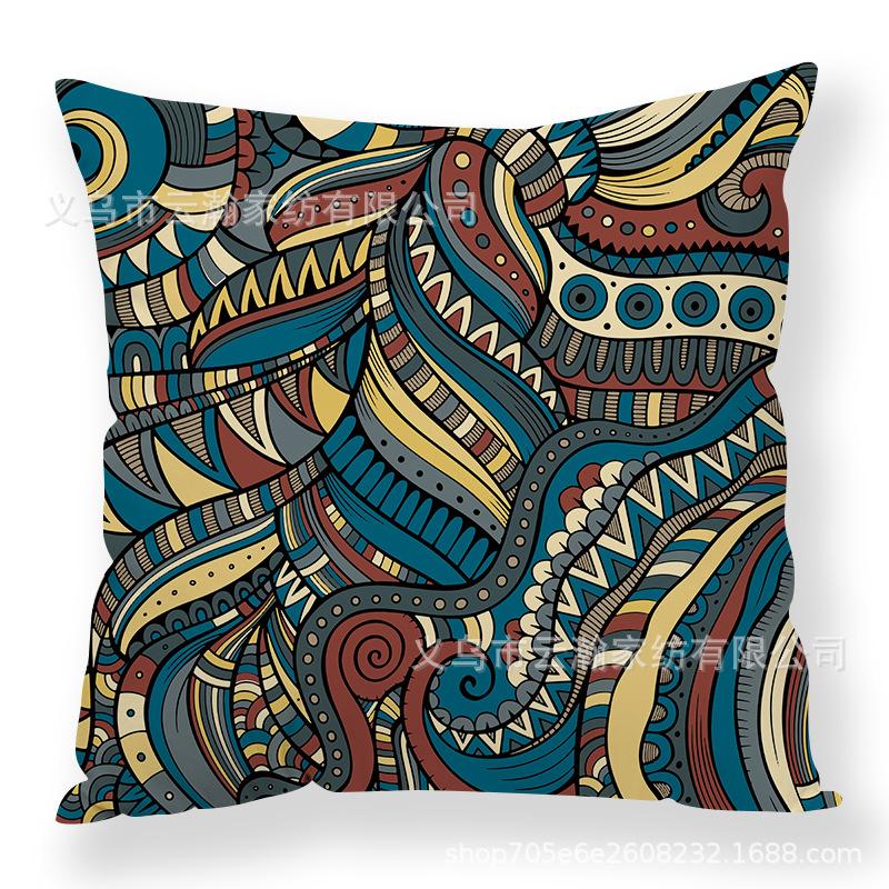 Art Flower Pillow Creative Car Sofa Cushion Digital Print Pillow Cover