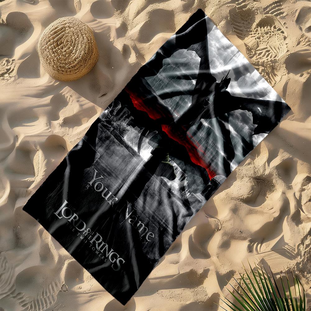 Lord Rings Customize Your Name Beach Towel High Absorbency & Quick-Dry Ideal for Travel Outdoor Swim Pool Yoga Surf Camping Hiking Gym Gift Holiday