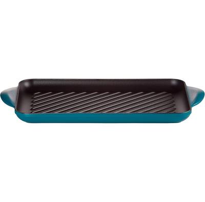 Cast Iron Rectangular Grill Pan Le Creuset 32x22 Cm, Deep Turquoise Color (20202326420460)