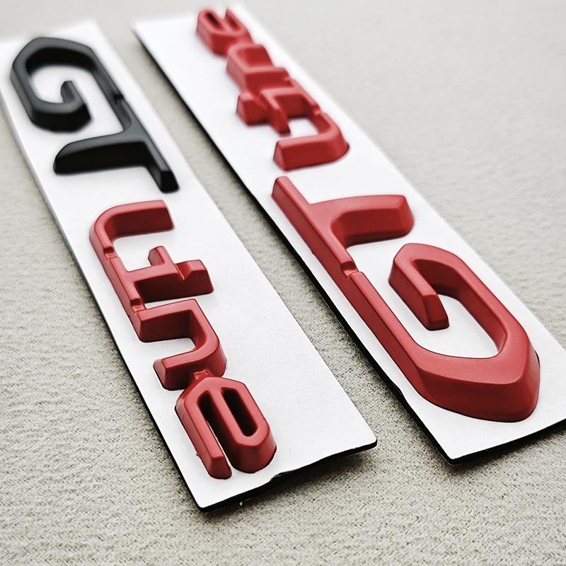 Emblème Logo GT Line Métal Noir Rouge 3D Badge Coffre Voiture Pour Peugeot 208 2008 205 508 5008 207 408 308 3008 GT Autocollant Accessoires