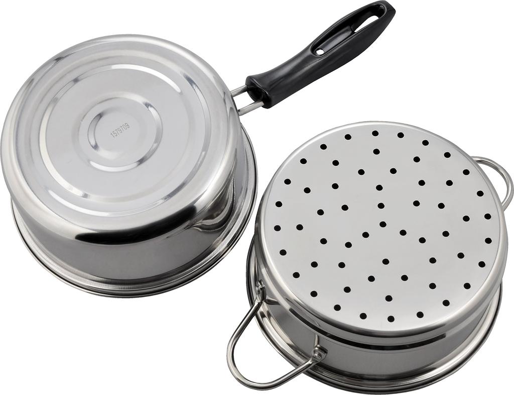 Wahei Freiz Pot with IH Stainless Nabeya Daisaku One-handed Two-tiered Steamer, 18cm, Compatible, Steel, NR-7732