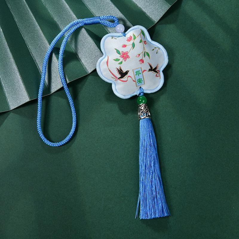 Ancient Style Embroidered Dragon Boat Festival Sachet with Tassel - Chinese Pendant Purse Ornament