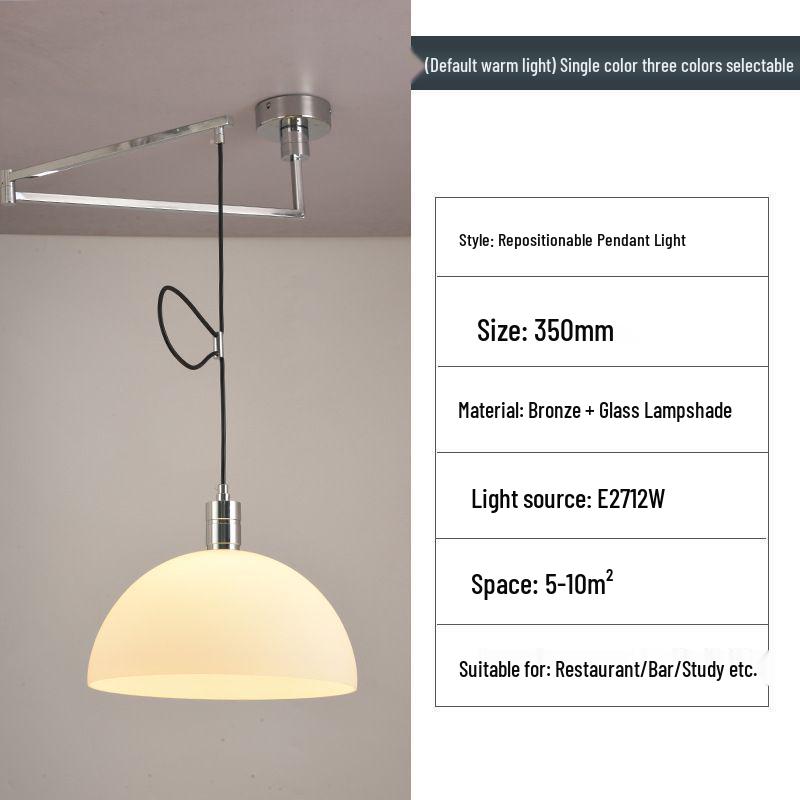 Nordic Creative Rocker Arm Pendant Light - Rotatable Walnut for Study, Kitchen, Bar.