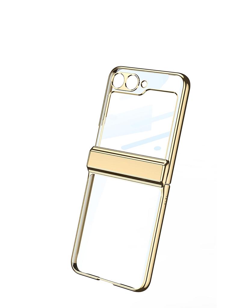 Samsung Z Flip6 Full Wrap Transparent Electroplated Magnetic Hinge Case