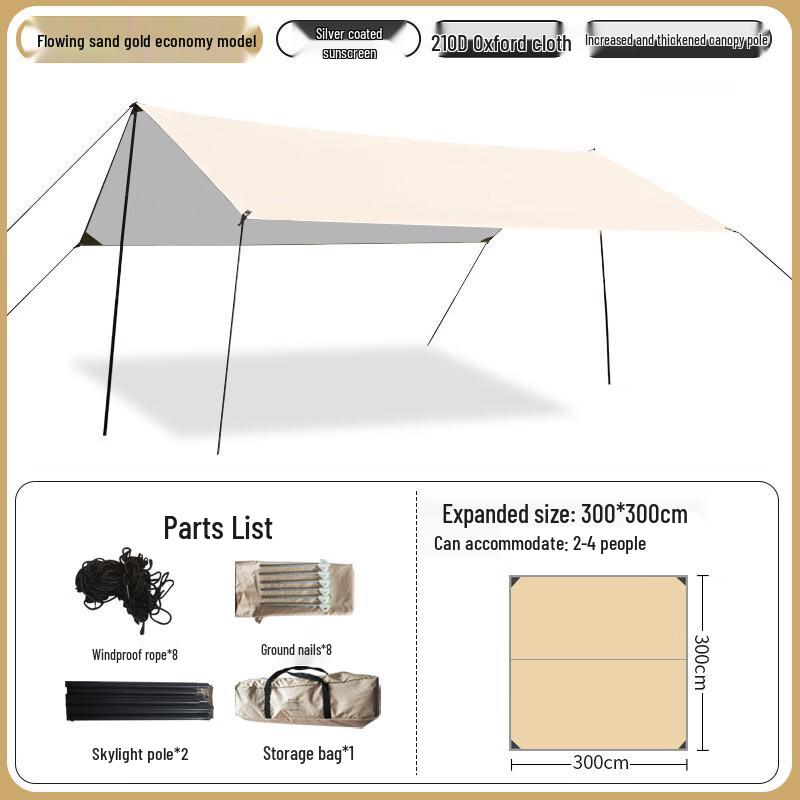Outdoor Footprint Portable Sunshade Rain Tarp
