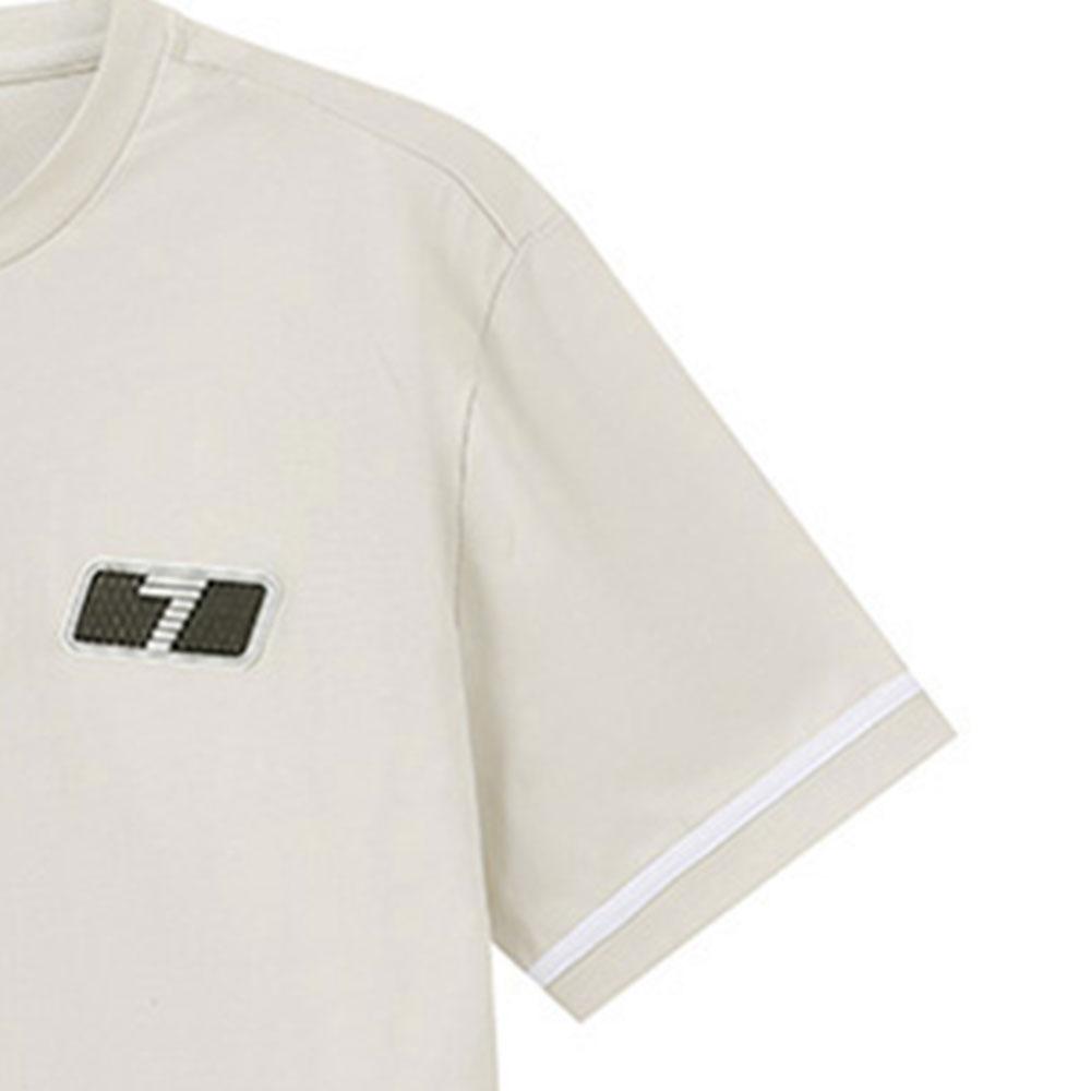 Emporio Armani T-shirt Homme à Manches Courtes et Col Rond Imprimé Logo EA7 Hauts Beige 3DPT13-PJ3BZ-1946