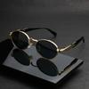 Vintage Y2K Style Oval Glasses Golden Metal Frame with Tortoiseshell Accents Black Lenses Perfect for Casual Parties