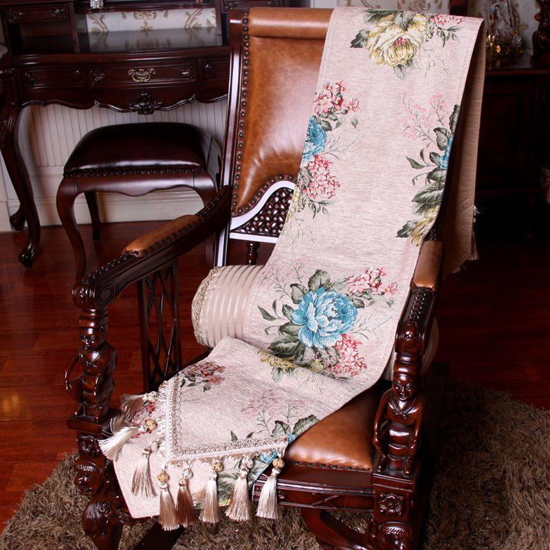 Europejski stół żakardowy, stolik do herbaty i szafka pod telewizor, antypoślizgowy długi ręcznik, koralikowy frędzel, wisiorek, dekoracja meblowa, obrus