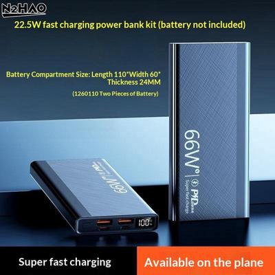 1 Set Schnelllade-DIY-Strom 1260110 Powerbank-Gehäuse Elektronik-Bausatz PD22,5W Batteriespeicherbox Zubehör