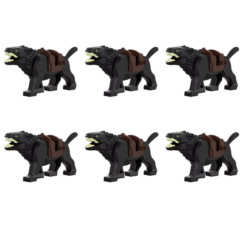 Medieval Military Building Blocks Cavalry Army Horse Animal Elephant Camel Wolf Crocodile Brick Toy Accessories S003