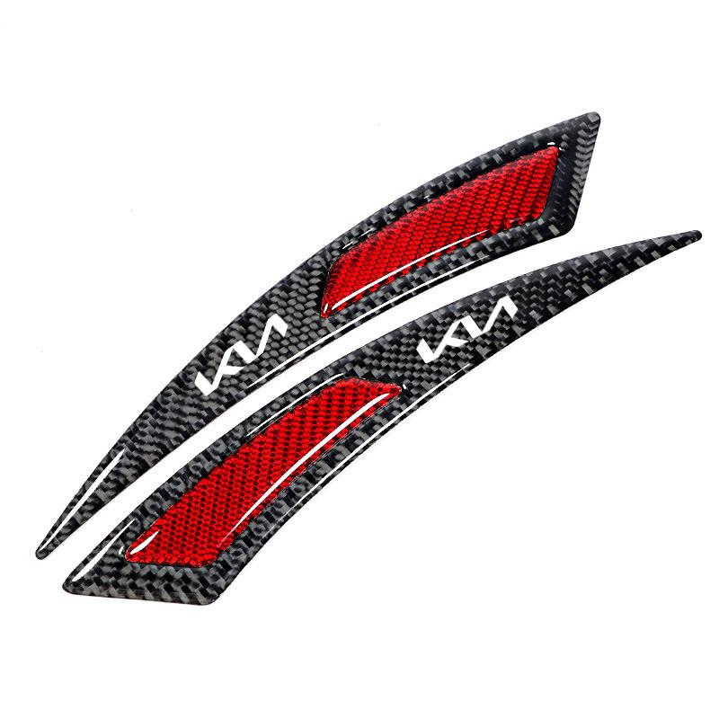 AAAFS1 2Pcs Carbon fiber Car Anti-collision strip Door Sticker Safety Warning Reflector Decal For Kia KN K7 K900 Cadenza K9 K04 Sorento