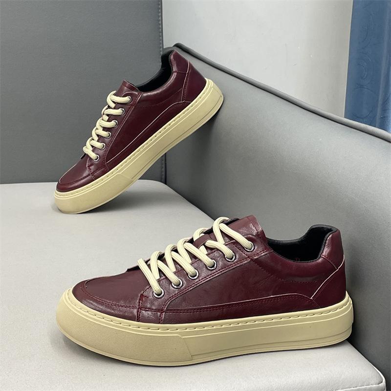 Chaussures en cuir souple nouvelle collection automne Chaussures à semelle plate style britannique Lisses Tendance Sport et loisirs xs