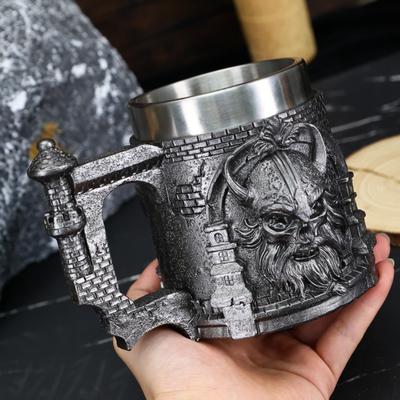 Nerezový pohár na pitnou vodu, kávový pohár, pivní pohár; Pánský dárek; Dárek ke Dni otců; Party dekorace (objem 450 ml)