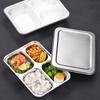 Stainless Steel Divided Lunch Box with Lid Lunch Container Fast Food Plate  Kitchen Tableware
