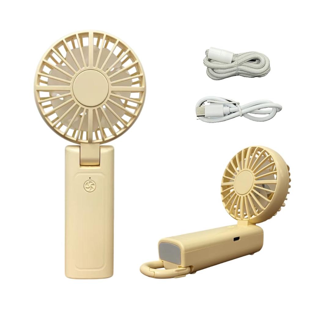 LUMINAA Handheld Fan High USB 4 Airflow Neck Heatstroke Heatstroke Malfunction Yellow 3-Way 2025, Counter-Rotating Twin/Double, Dual-Blade, 3000mAh,