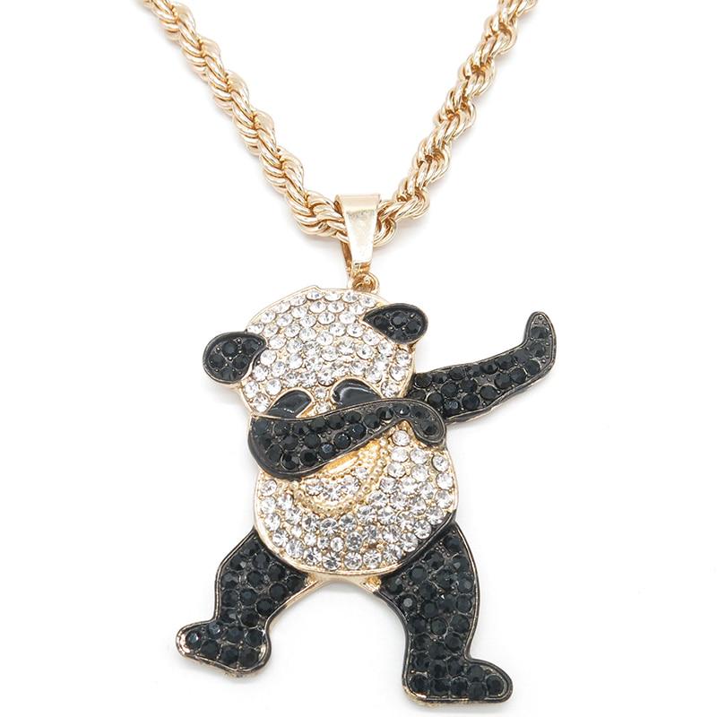 Rhinestone Hip Hop Dancing Funny Animal Panda Pendant Iced Out Rock Necklaces At Affordable S Free Real Reviews With Photos Joom - What Is A Dab Pendant Necklace