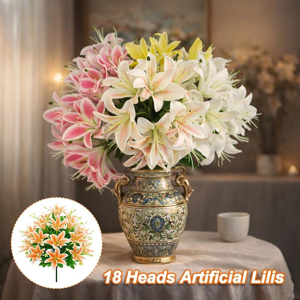 Floral Arrangement Fake Flowers 18 Heads Flower Bouquet Wedding Bouquet  Photography Props