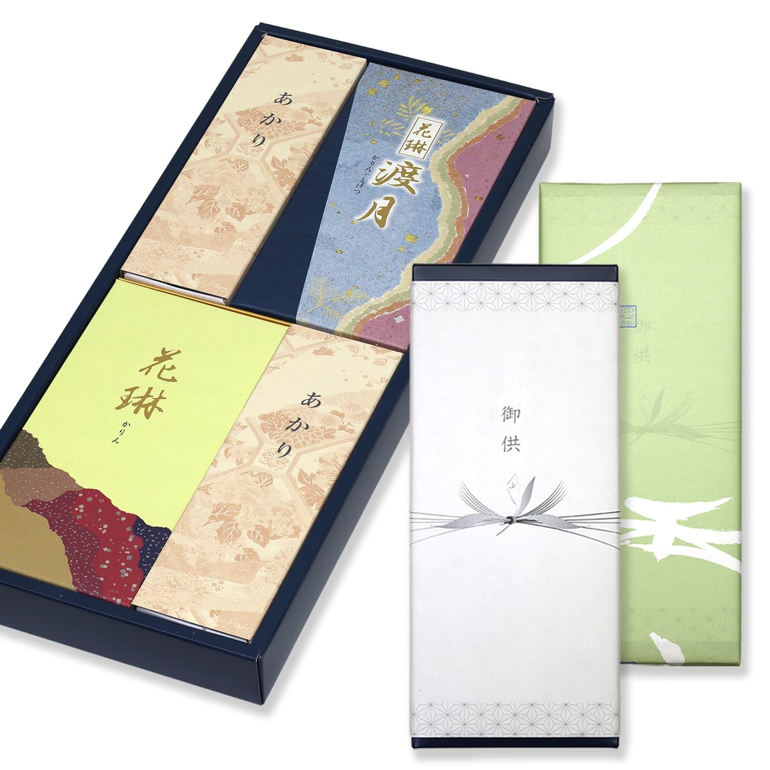 

Sympathy Incense Gifts [Karin Togetsu, 2 Types, Sandalwood, Inner Wrapping, Candle] Made in Japan, Low Smoke, Gift-Giving Incense, Perfect for