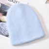 Autumn and winter solid color small sequins soft men's and women's warm wool hats Angola long rabbit hair knitted hat rabbit down cold hat