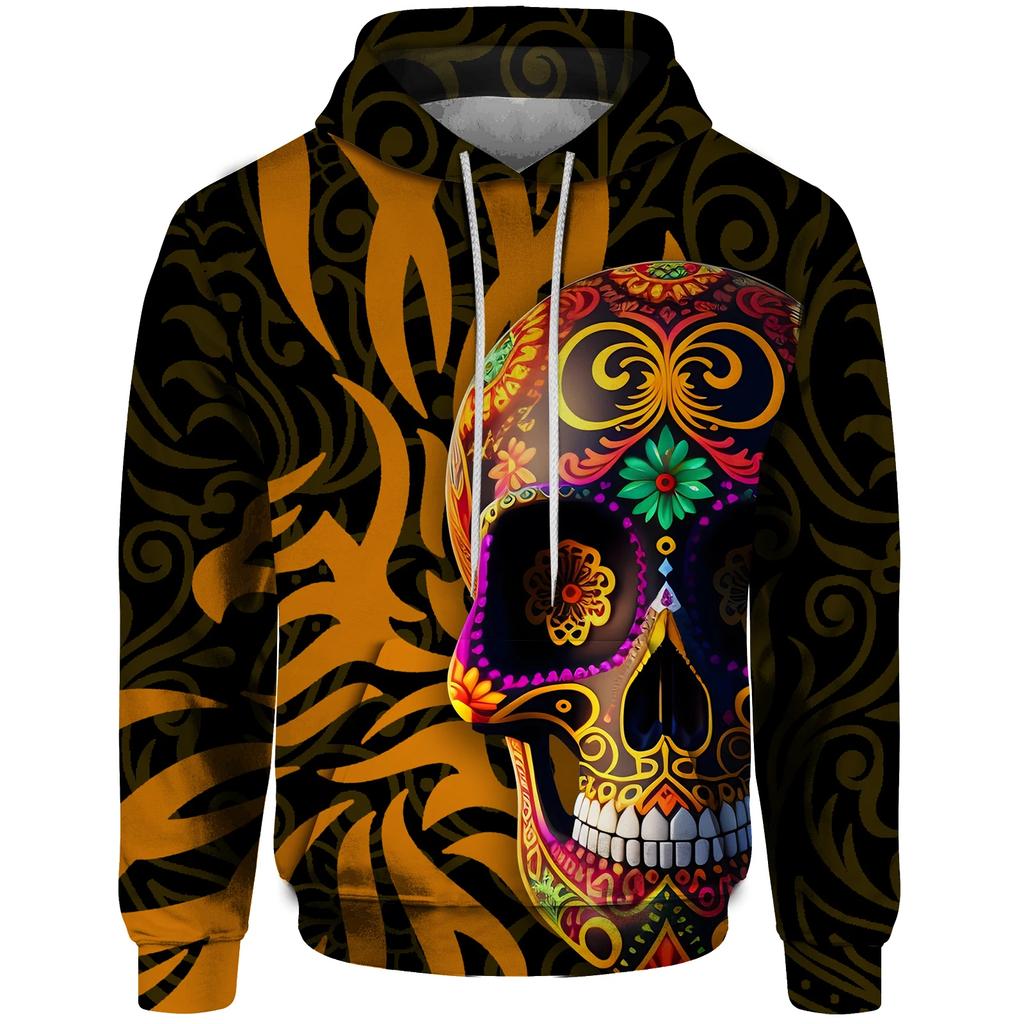 Scary Skeleton Demon 3D Printed Men's Hoodie Fashion Casual Hip Hop Style Oversized Sports Four Seasons Neutral Sweatshirt