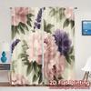 2D FLAT PRINTING 2pcs Curtains (Without Rod) Floral Spring Celebration April Fools Is Day Festival Creative Curtains Polyester