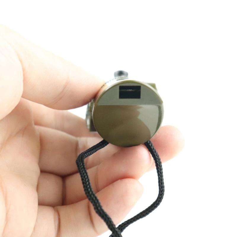 Whistle with Compasses LED Flashlight Thermometer for Survival, Multifunctional