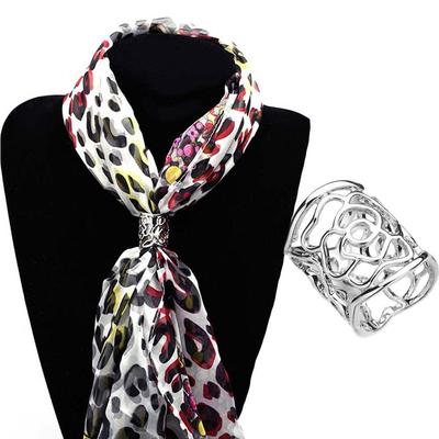 Fashion Shawl Zinc Zinc Alloy Rose Flower Women Hollow Out Fashion Jewelry Scarf Buckle Corsage Brooch