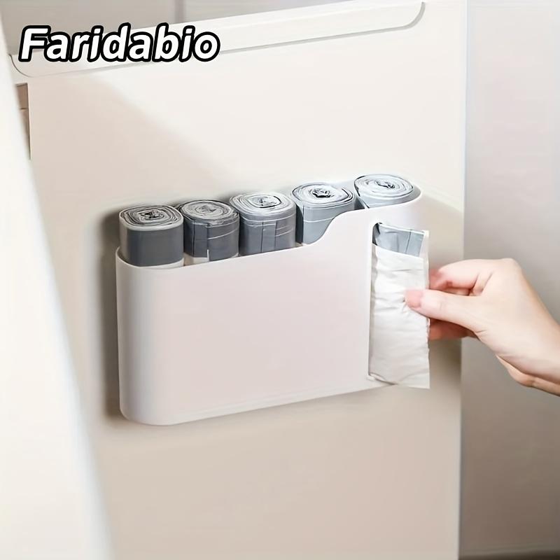 Faridabio Wall-Mounted Trash Bag Dispenser - Durable, Space-Saving Storage for Kitchen & Bathroom, Shelf Baskets
