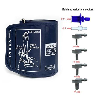 Universal Upper Arm Blood Pressure Monitor Cuff with Multiple Connectors and Extended Arm Circumference for Comfortable Measurement